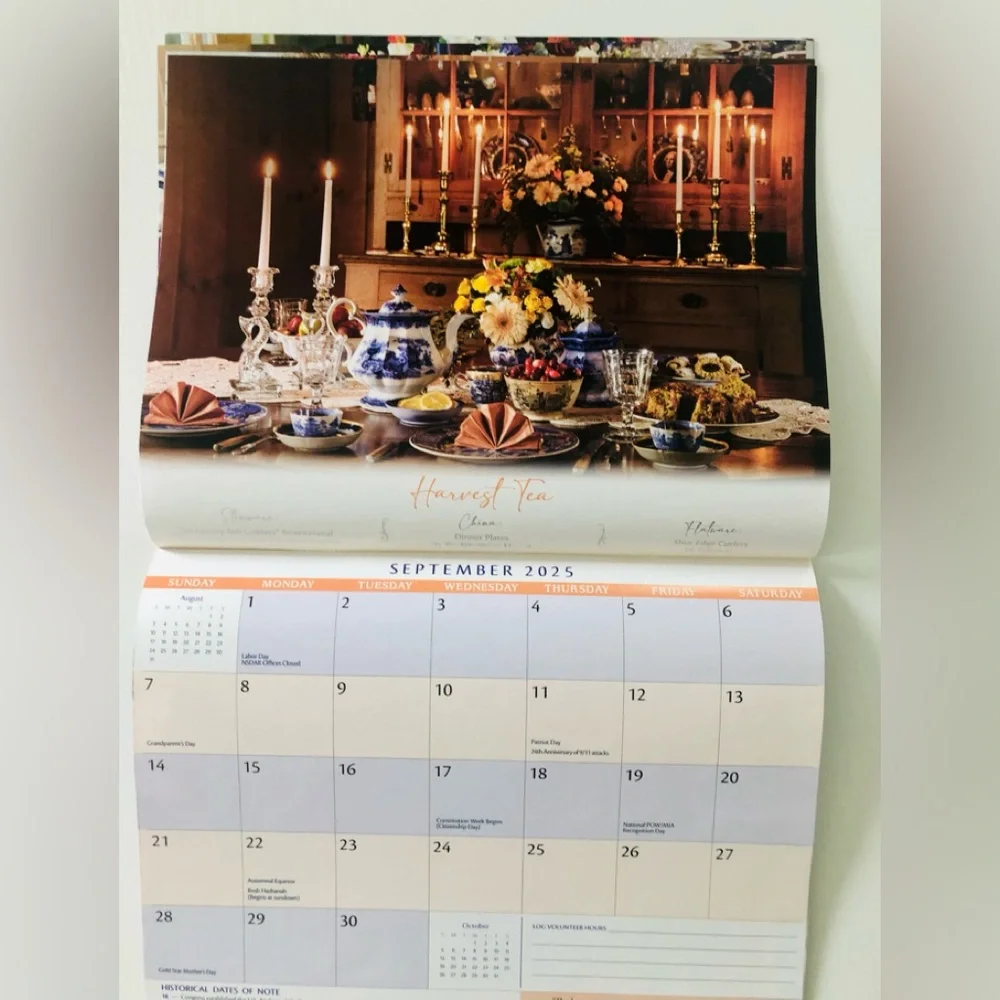 DAR Daughters of the American revolution 2025 Calendar NEW Collectible Tables